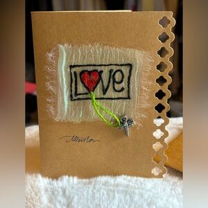 Hand painted LOVE greeting card.